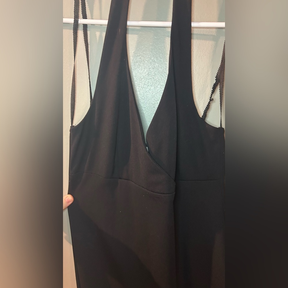 Vintage City Triangles Black Halter Dress